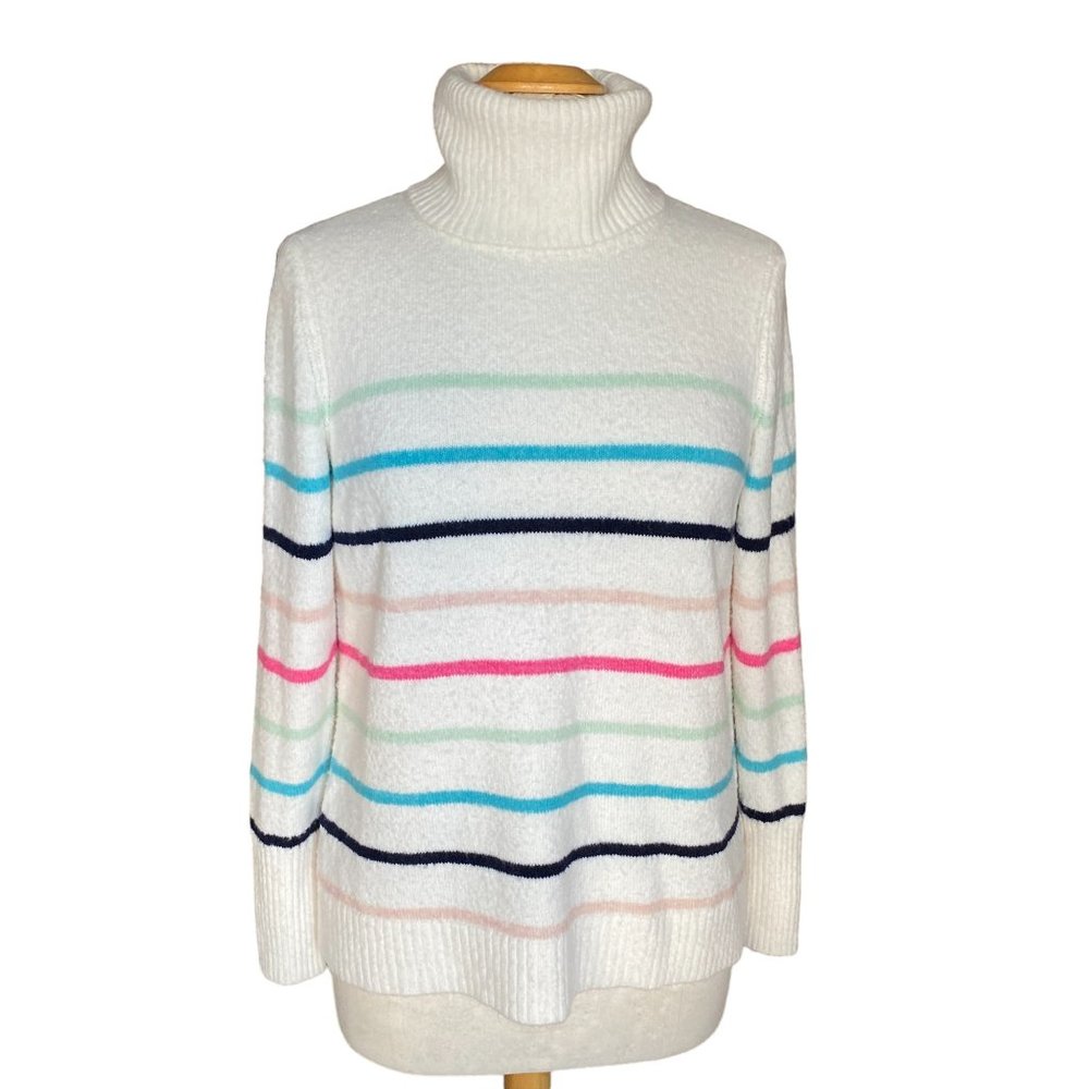 Gap Fuzzy Turtleneck Multi-Colored Stripes Ski Bu… - image 6